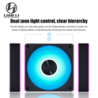 Lian Li CL120 Wireless Series Uni Fan, Forward / Reverse Blade, Single Pack,Black / White