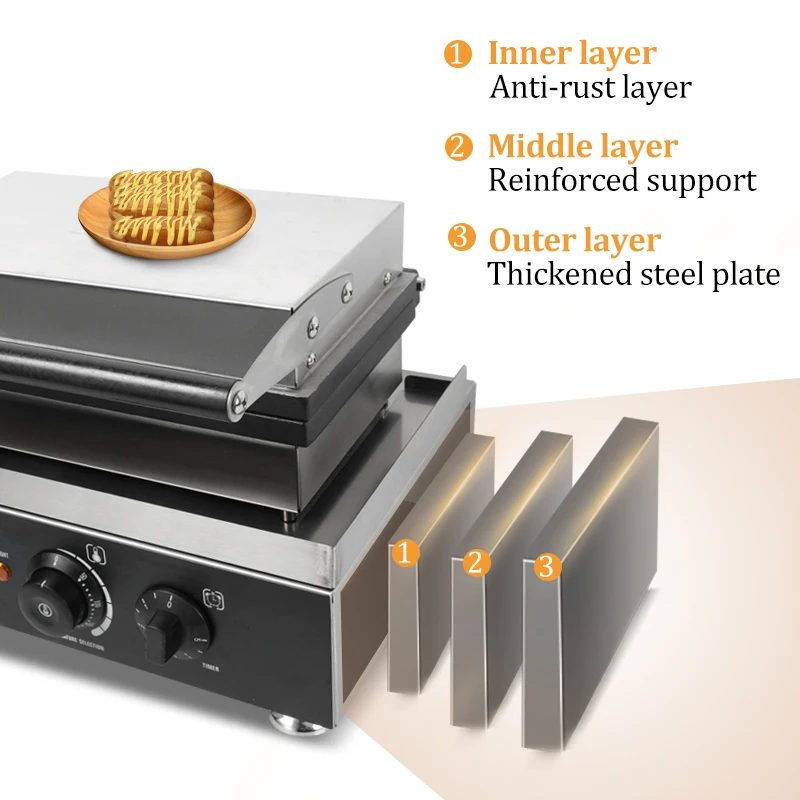 Macchina per Waffle a forma di Hot Dog per pene elettrico commerciale per Waffle per pene