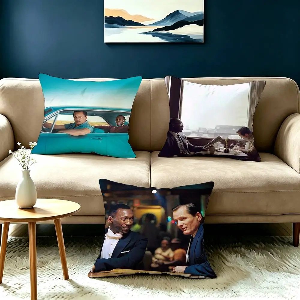 Classic Movie Green Books Square Double-Sided printed Pillow Case Bedroom Bedside Pillow Sofa Cushion Cover