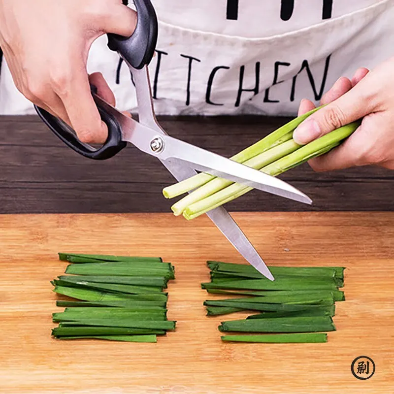1pc Black Gray Stainless Steel Barbecue Scissors Steak Kitchen Scissors Manufacturer Kitchen Tools Household Scissors