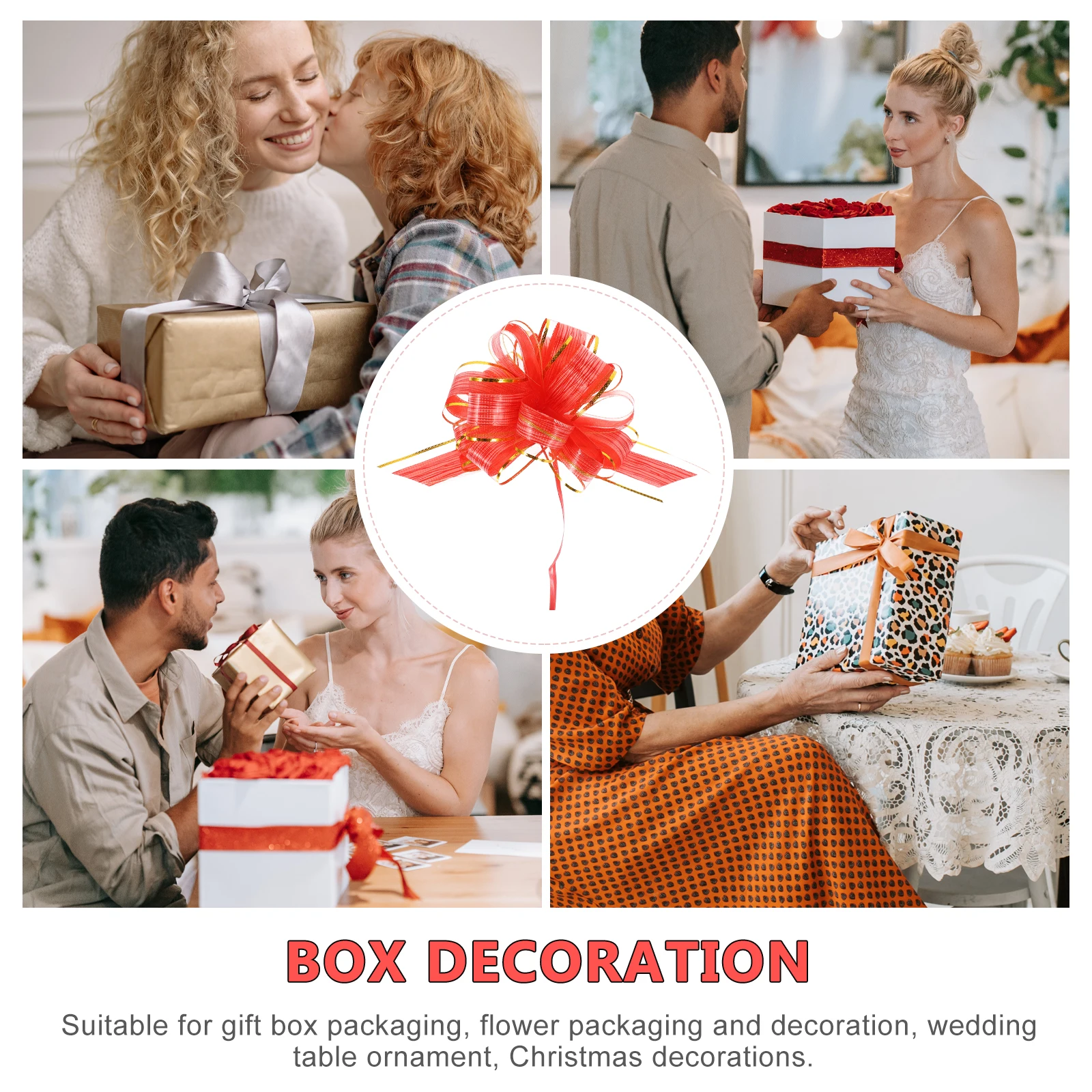 

20Pcs Stereo Pull Bows Gift Wrapping Decorations for Wedding Present Box Party Supplies Pull Bows Bowknots Flowers Decor