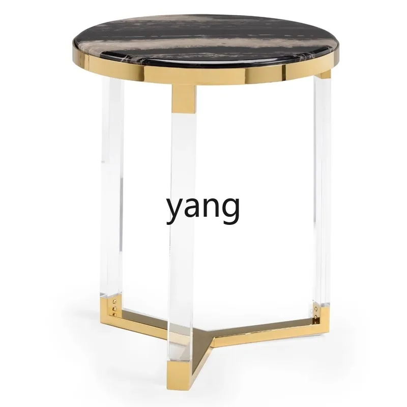 

LTT light luxury gold edge few round marble corner few simple modern Nordic acrylic round few