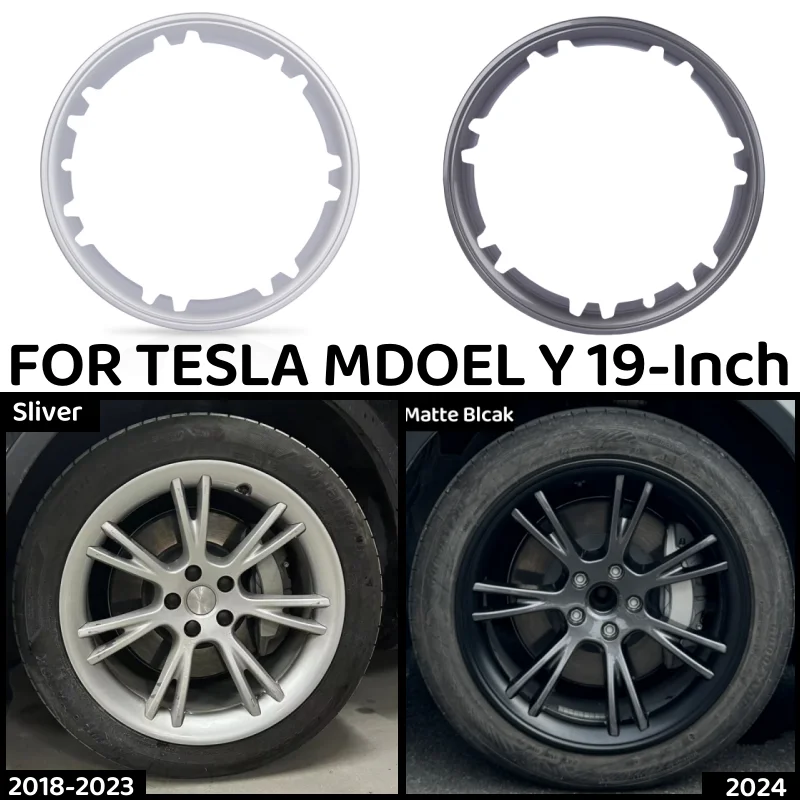 4PCS 19-Inch Wheel Protective Cover Hight Performance Wheel Hubcap Protection Ring Full Rim Cover for Tesla Model Y Accessories