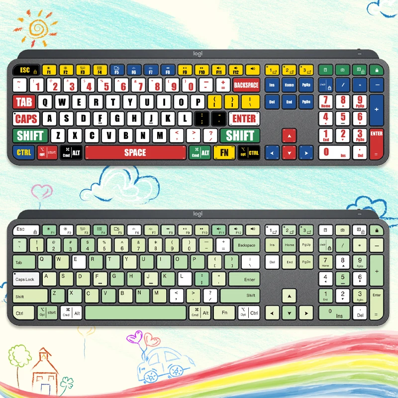 Adesivos Personalizados para Teclado Logitech MX Keys S-Craft - Adesivos para Teclado Sem Fio de Mesa