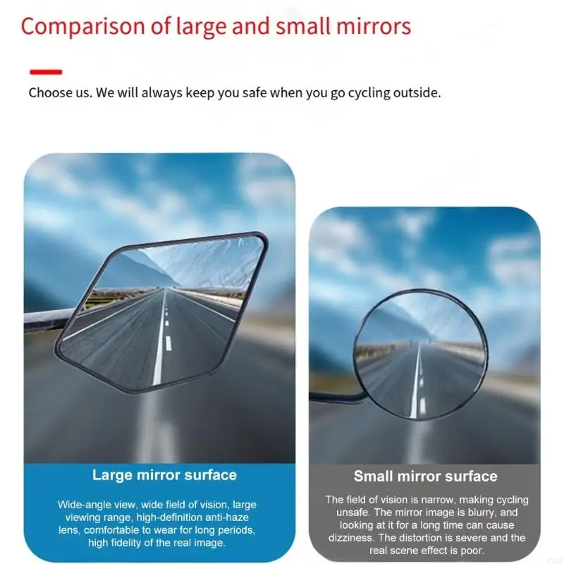 M76E Motorcycle Accessory Rearview Mirror Adjustable Handlebar Side Mirror