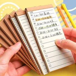 50 sayfa Memo Pad yapışkan not Kraft kağıt yazma pedleri bloknotlar taşınabilir günlük planlayıcısı program yapmak için kitap listesi okul malzemeleri