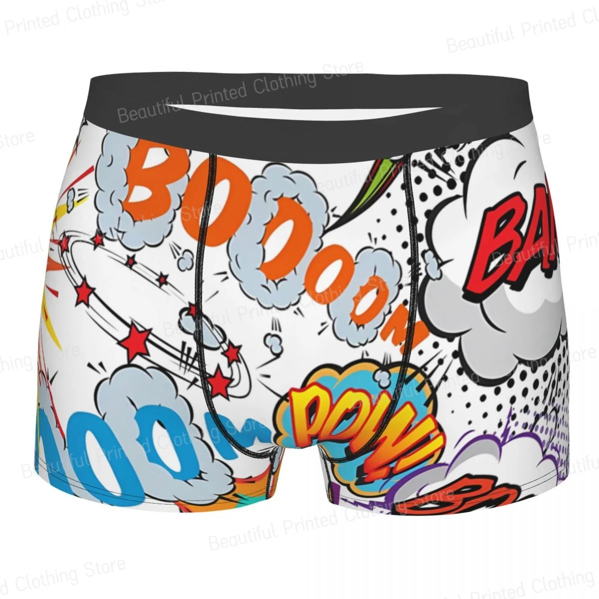 Comic Book Fun Shout Outs Men Boxer Briefs Underpants Pop Art Graffiti Highly Breathable High Quality Gift Idea