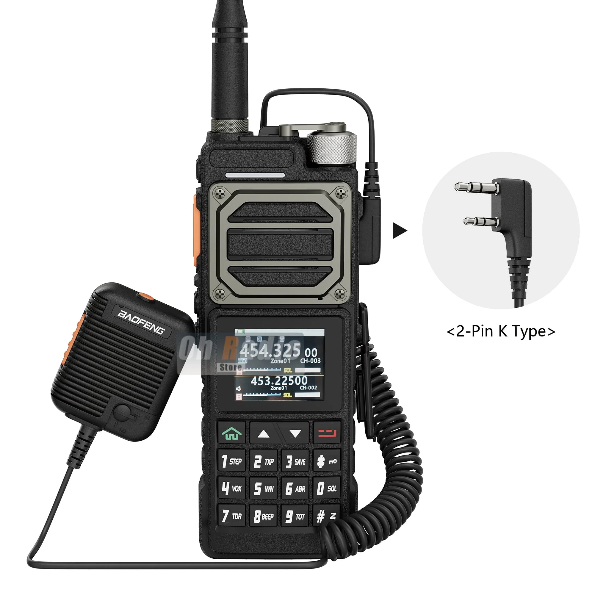 Baofeng Tactical Mic AR-152 Microphone Speaker Mic Volume Adjustable K Plug With 3.5mm Headset Jack For UV-25M DM-32 UV-28 Radio view 4
