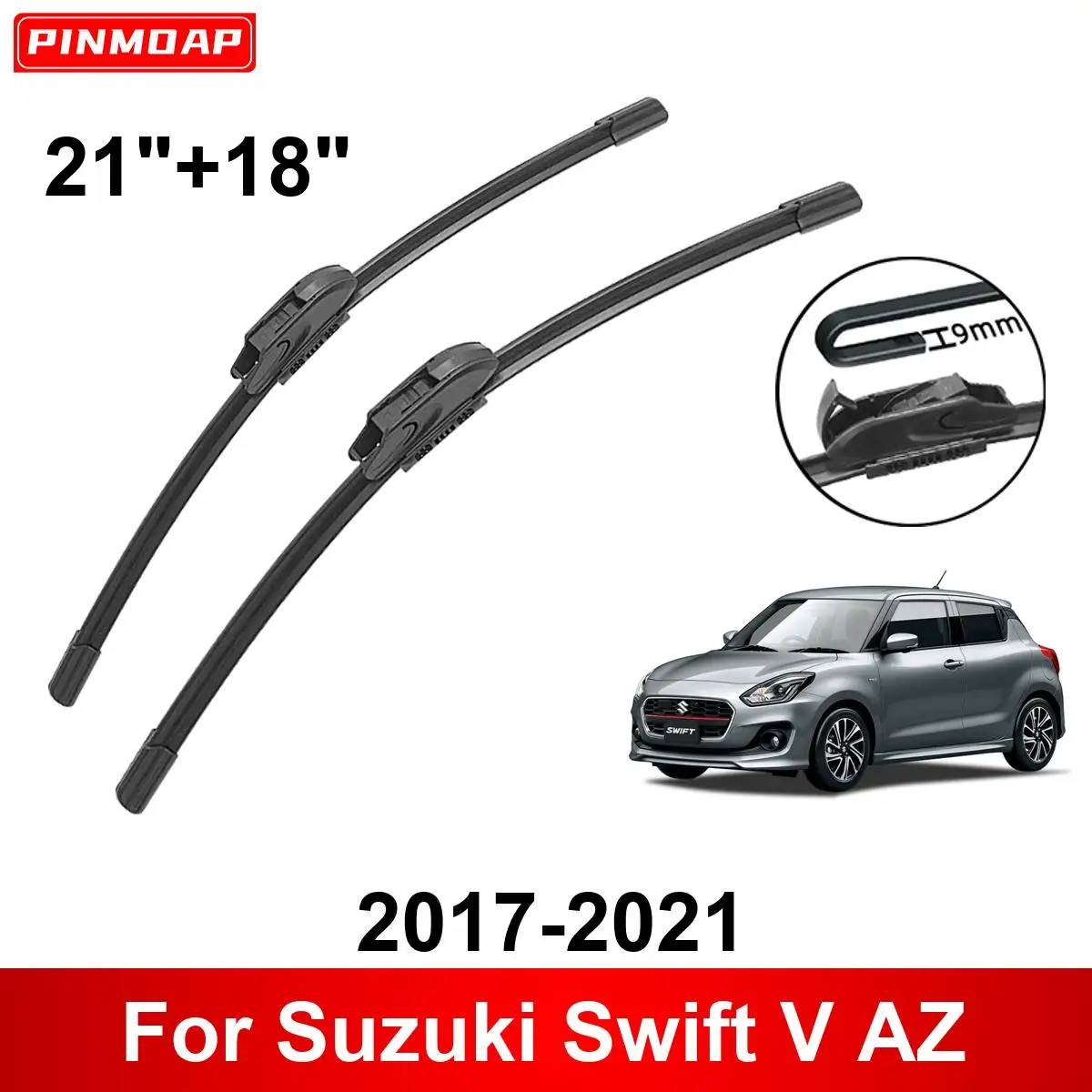 

Car Wiper for Suzuki Swift V AZ 2017-2021 21" + 18" Front Rear Wiper Blades Brushes Cutter Accessories 2017 2018 2019 2020 2021