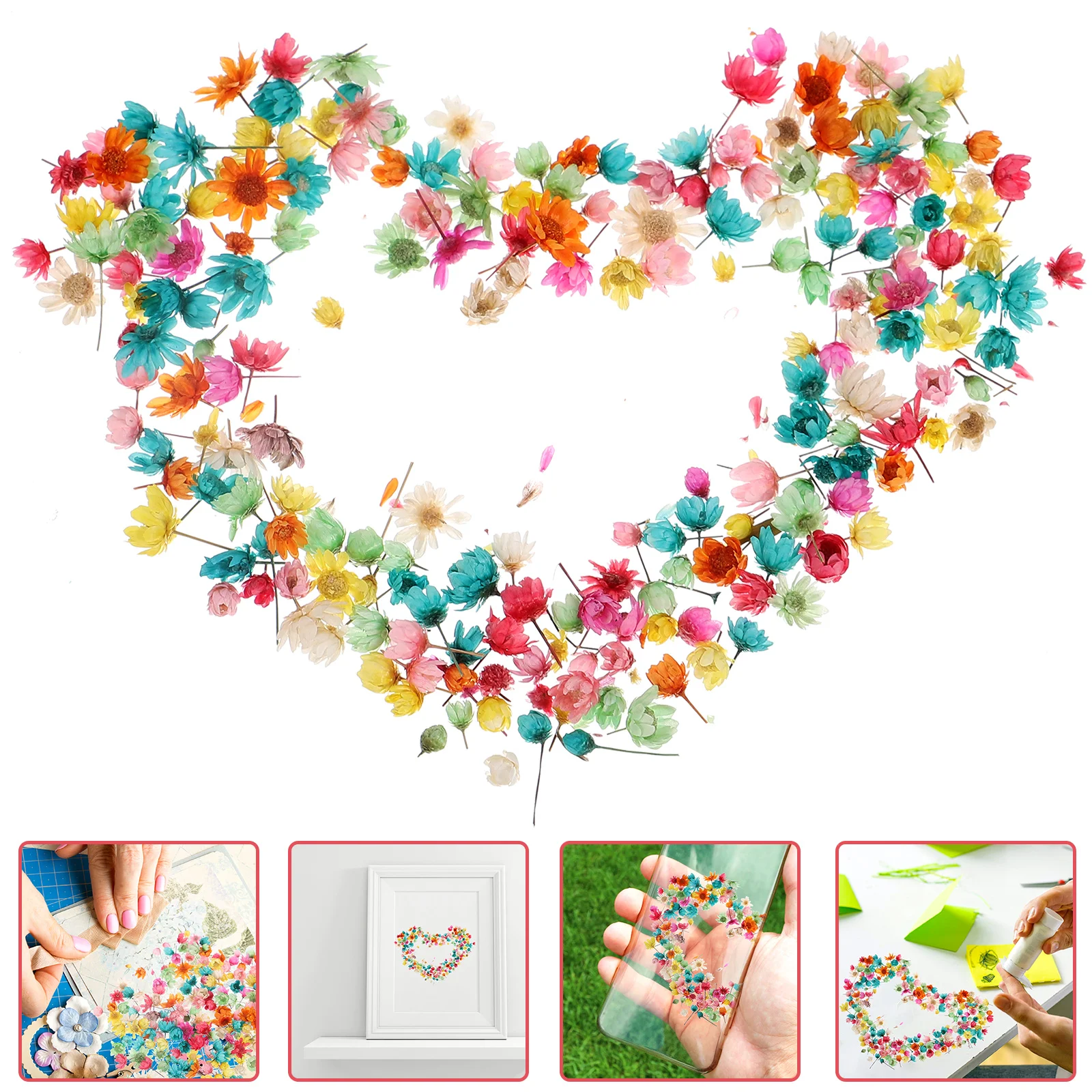 Nagel gedroogde bloemen kleine ster hoofd DIY kristallijm zonder paal glazen bol vulling kleur roze plant ambachten geperst voor decor