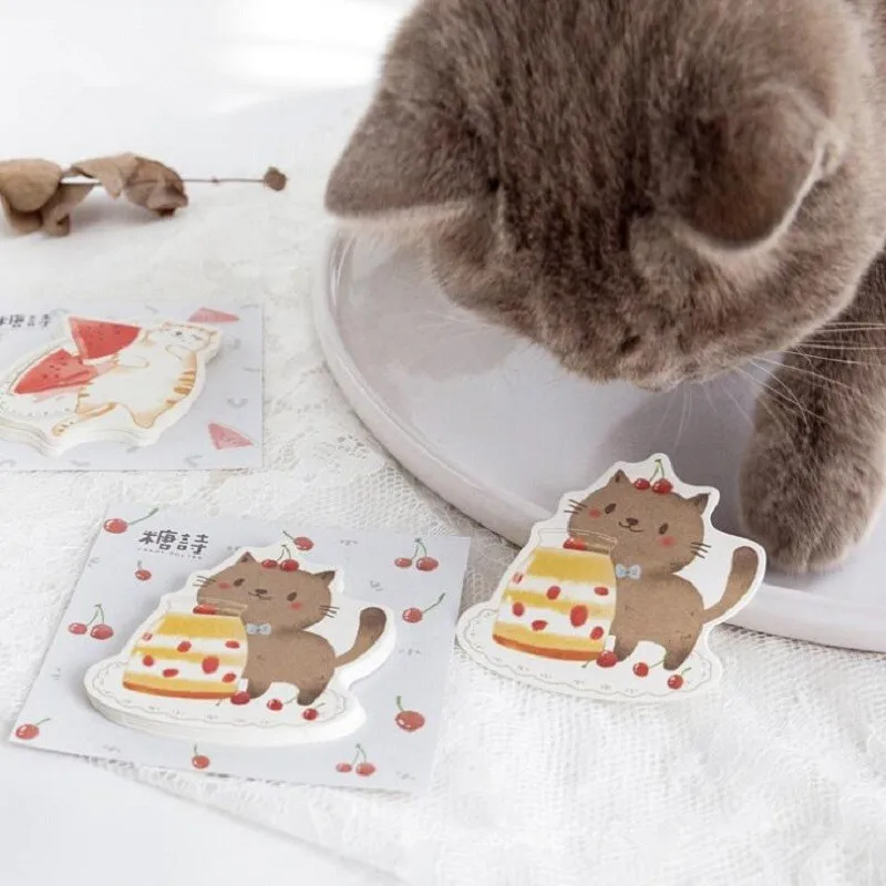 30pcs Pastoral Fun Series Cartoon Notebook Note sticky posted Paper Stickers Memo Pad Student Message pasted