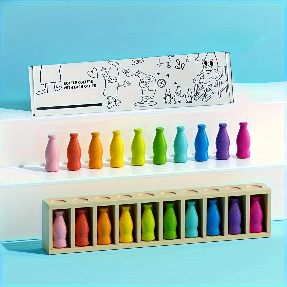 مجموعة تخمين مكونة من 21 زجاجة ممتعة - تتضمن 20 زجاجة ملونة وصندوق واحد، وتعزز مهارات التفكير المنطقي للبالغين، لعبة مطابقة الألوان #2