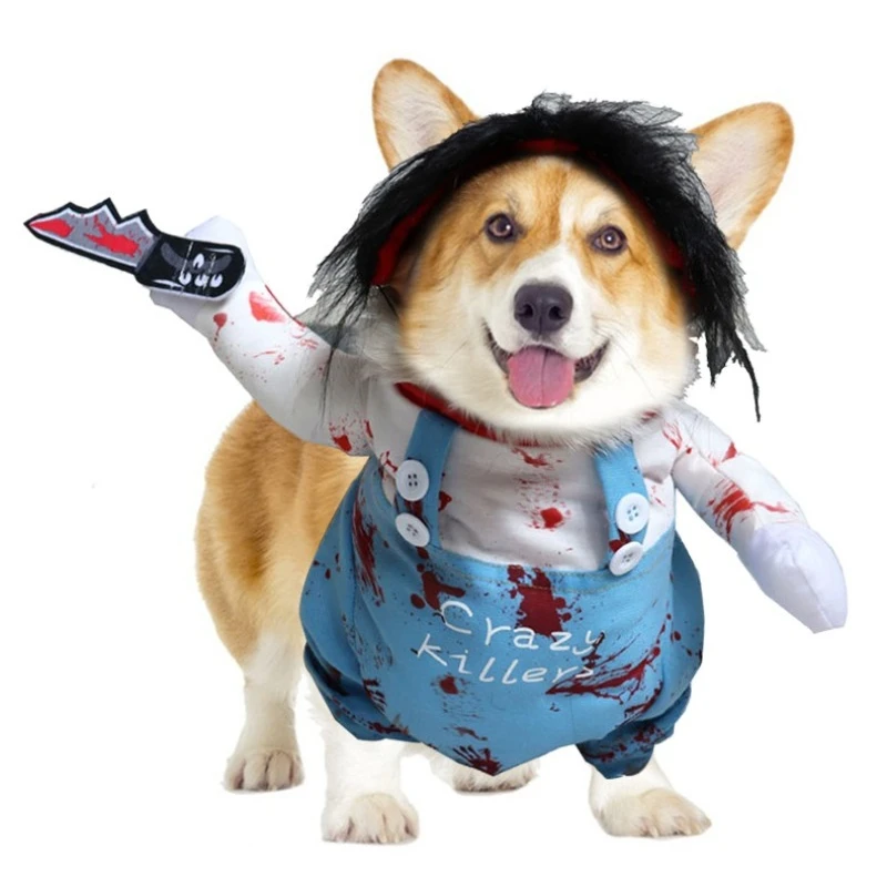 

Pet Bloody Doll Transformer Costume Dog Supplies Costume Cospaly Halloween Dog Costume Clothes