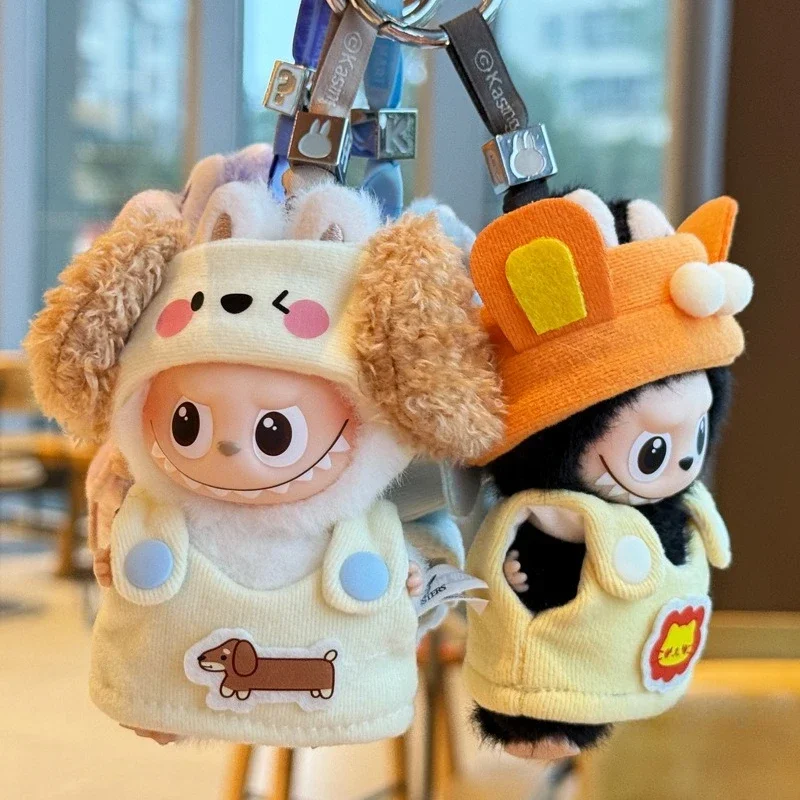 

Cute Elephant Pig Clothes for 10cm Labubu V4 Mini Cute Dog Cat Style Dress Set for Mini Labubu 4.0 Clothes Doll Accessories