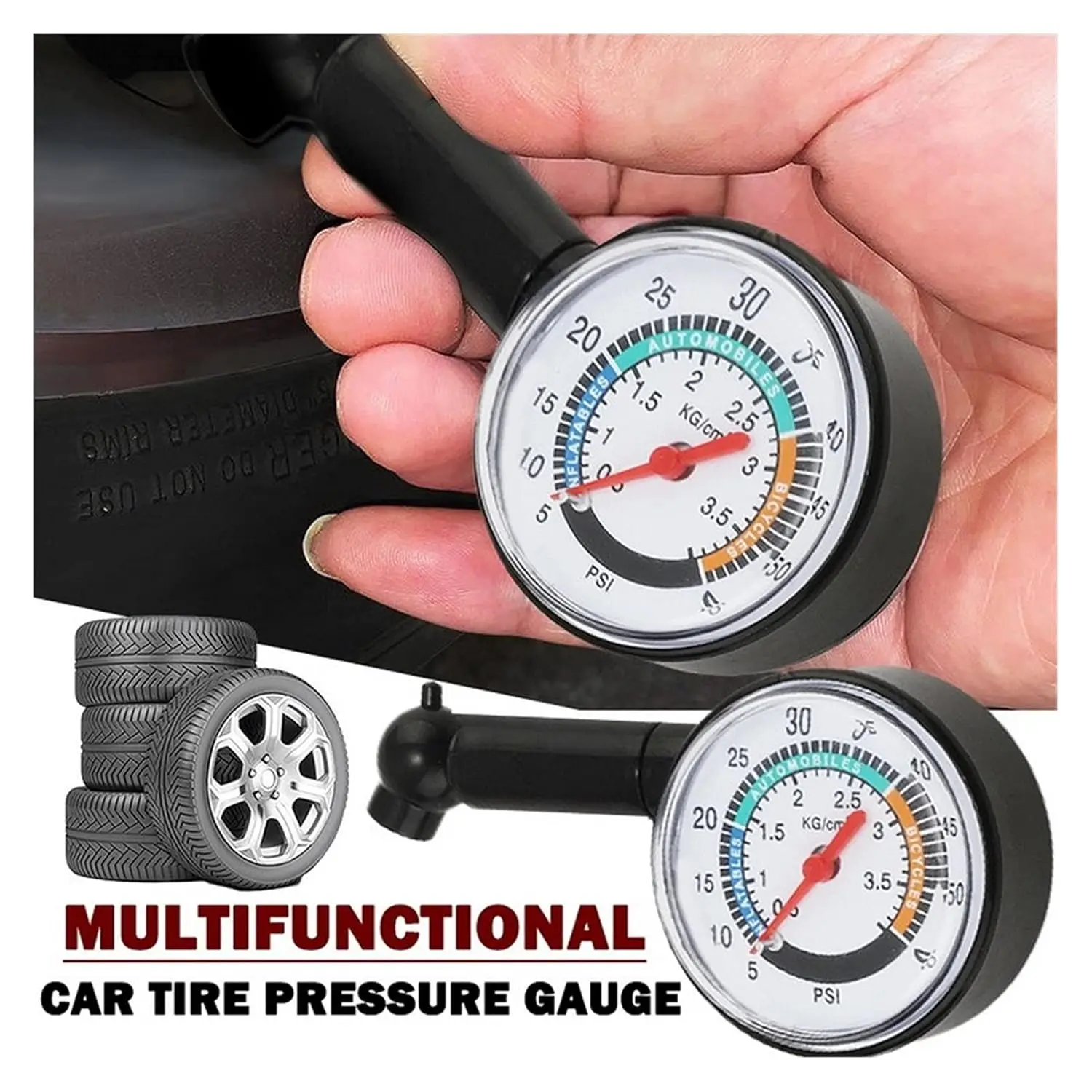 Car Tire Pressure Gauge Tyre Deflation Pointer Auto Tire Inflation Pressure Gauge Measurement High Precision Meter Detector