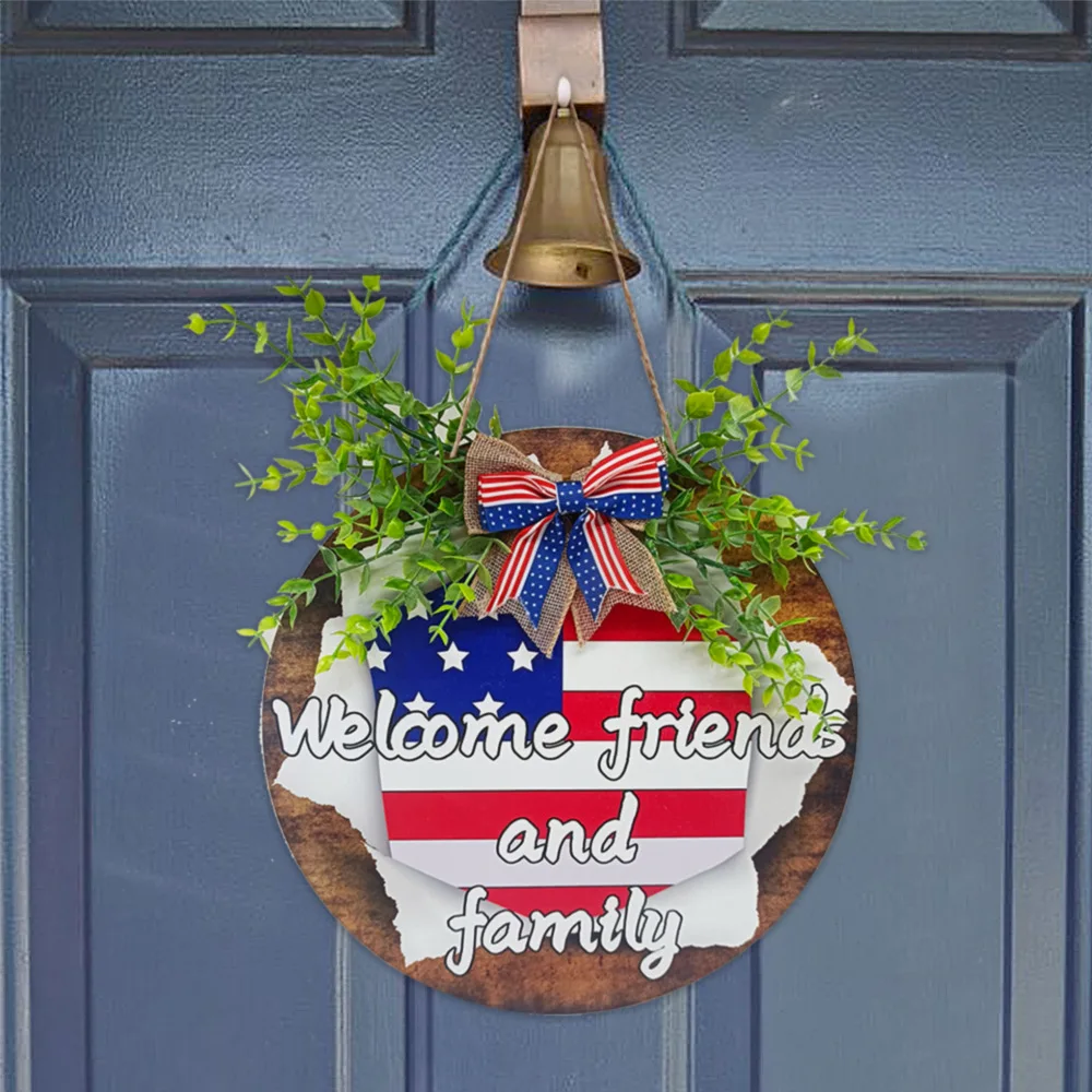 

American Independence Day Wooden Hanging Tags Home Decorations National Flag Doorplate Decorations Wooden Handicrafts Plaques
