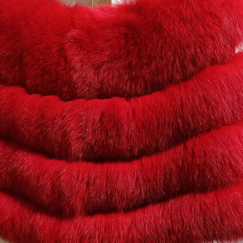 2023 Winter Real Fox Fur Shawl For Wedding Thick Warm Women Genuine Fox Fur Wrap