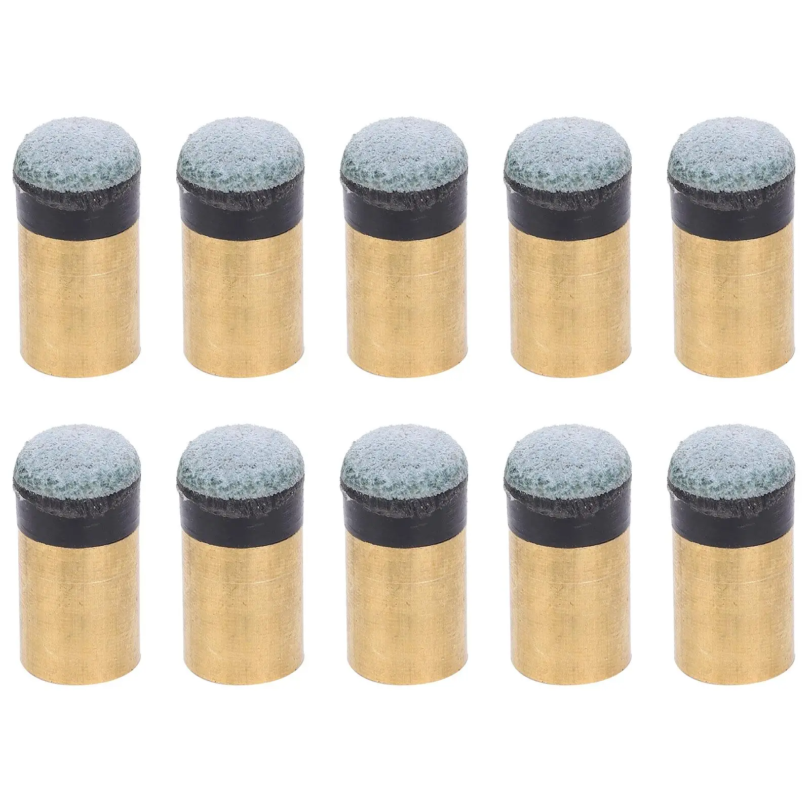 10pcs Copper PU Leather Pool Cue Tips Snooker Ferrule Set