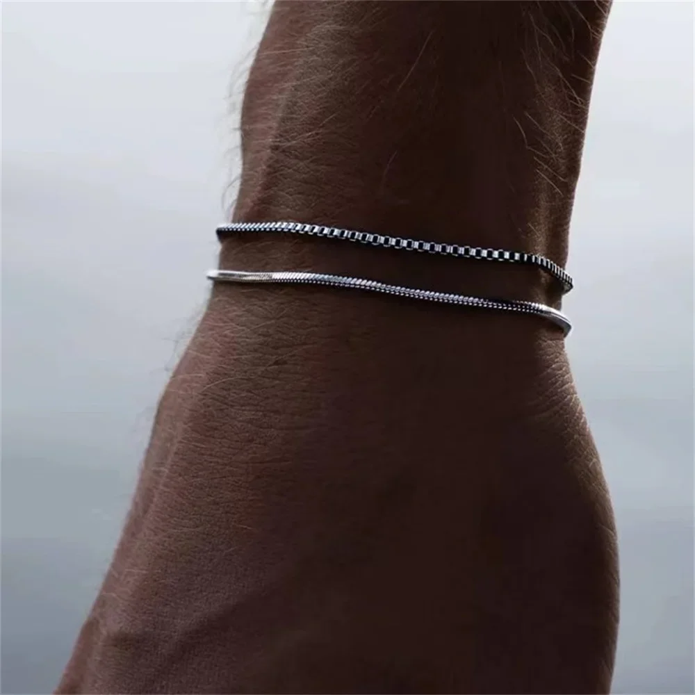 HIYEE Edelstahl Schlange Knochen Kette Frauen Armband Retro 17 cm Gold Farbe Armband Für Frauen Hip Hop Charme Schmuck männer Mode