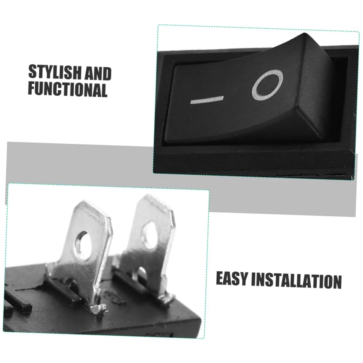 10PCS On/Off Boat Rocker Switch - 2 Pin 2 Position Snap SPST - 6A 250V AC T85-10A 125V AC 1E4 - Toggle Switch KCD1