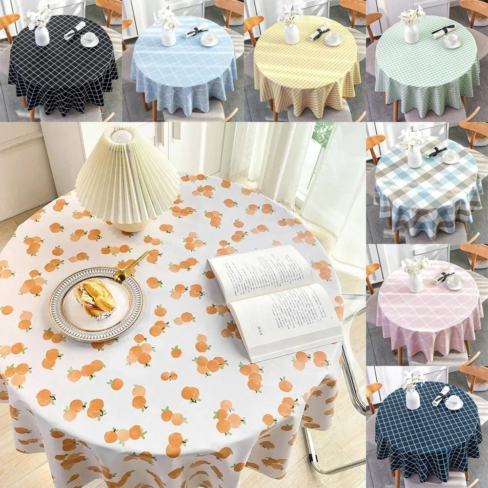 

90/120/140cm Round Tablecloth Washable Table Cloth Decorative Table Cover Indoor Holiday Home Christmas Party Picnic Dining Room