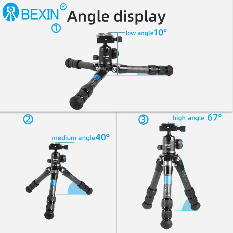 BEXIN mini tripod dslr desktop camera phone stand tripod flexible portable fold travel tripod for dslr camera with mini ballhead