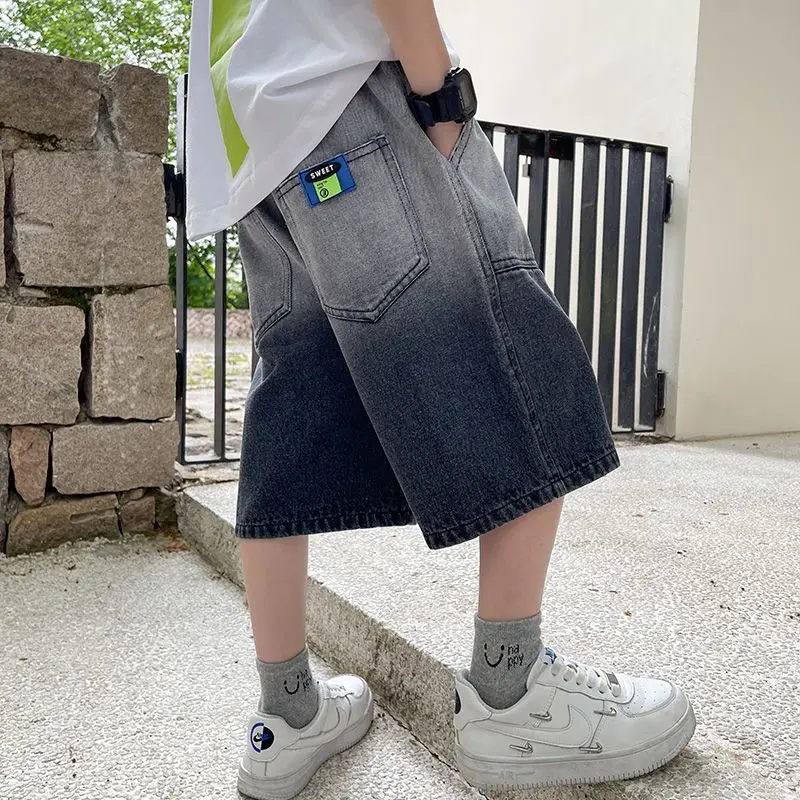 Boys' Jeans Shorts Summer Children's Overalls Children Casual Pants Boy Pants Fifth Pants Summer Thin