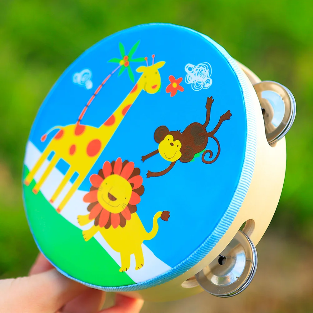 

Cartoon Hand Drum Double Side Wooden Musical Instrument For Early Educational Colorful Music Knocking Drum