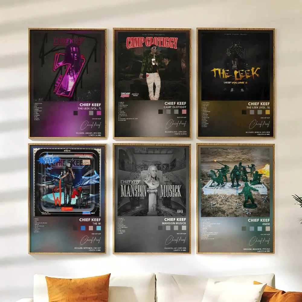 C-Chief Keef Album Poster Wall Stickers HD Painting Self Adhesive Art Decals for Bedroom Living Room Home Decor