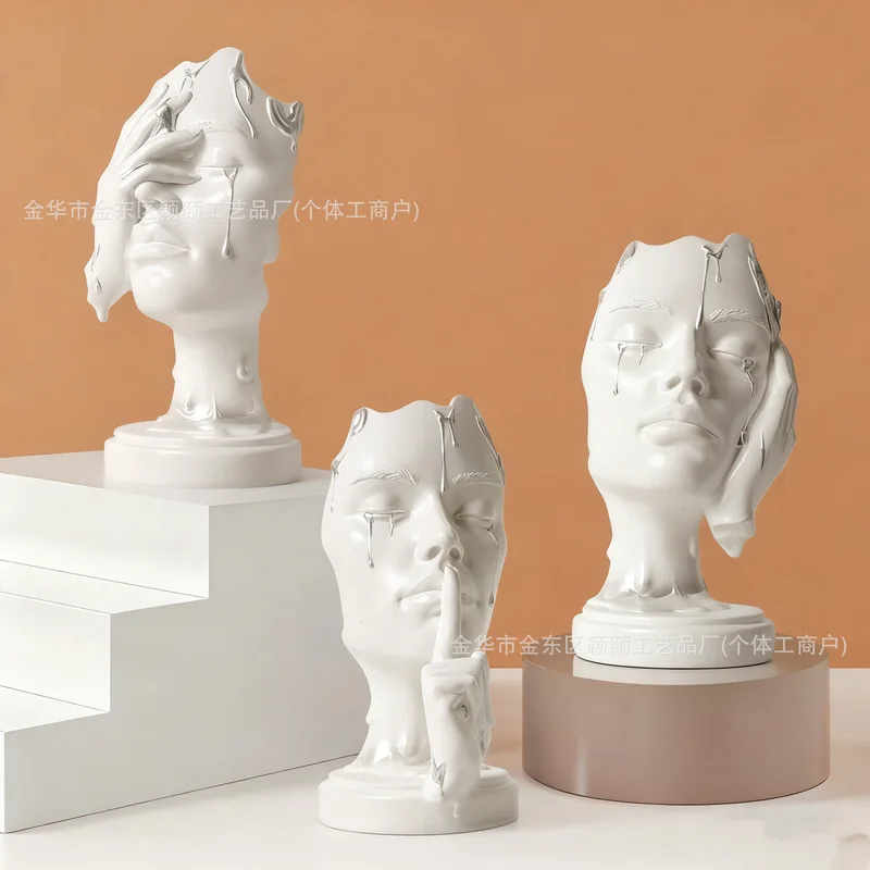 

Абстрактная скульптура «Три мудрые обезьяны» — черно-золотой декор из смолы, философская скульптура «Не вижу зла» для прихожей и гостиной