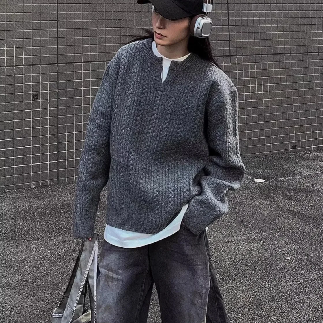 

American Sle Oversized Knitwear Sweater for Couples Men Women Casual Loose Comfortable Faionable Winter Polyester Fiber