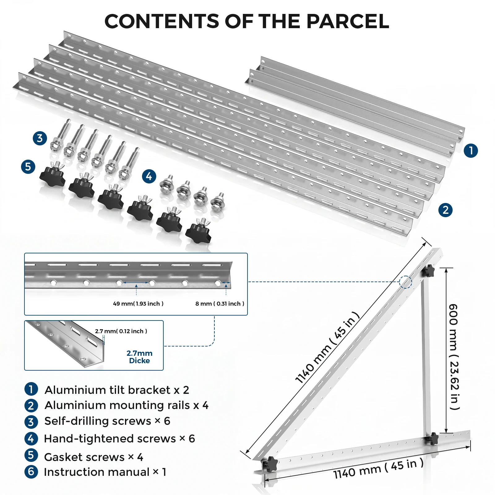 RVPOZWER 45인치 조절식 태양광 패널 장착 브래 - Solar Panel Tilt Mount 리뷰 및 가격