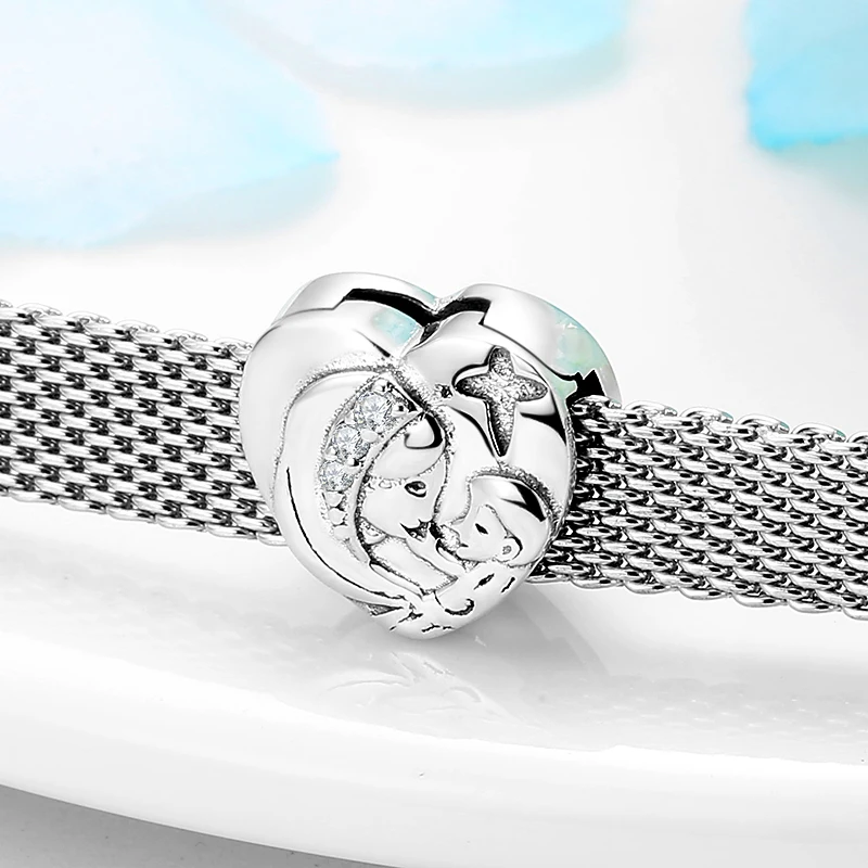 Real Endless Love 925 Sterling Silver Clips Beads clear CZ fit Reflexions charm Bracelet jewelry making for Women