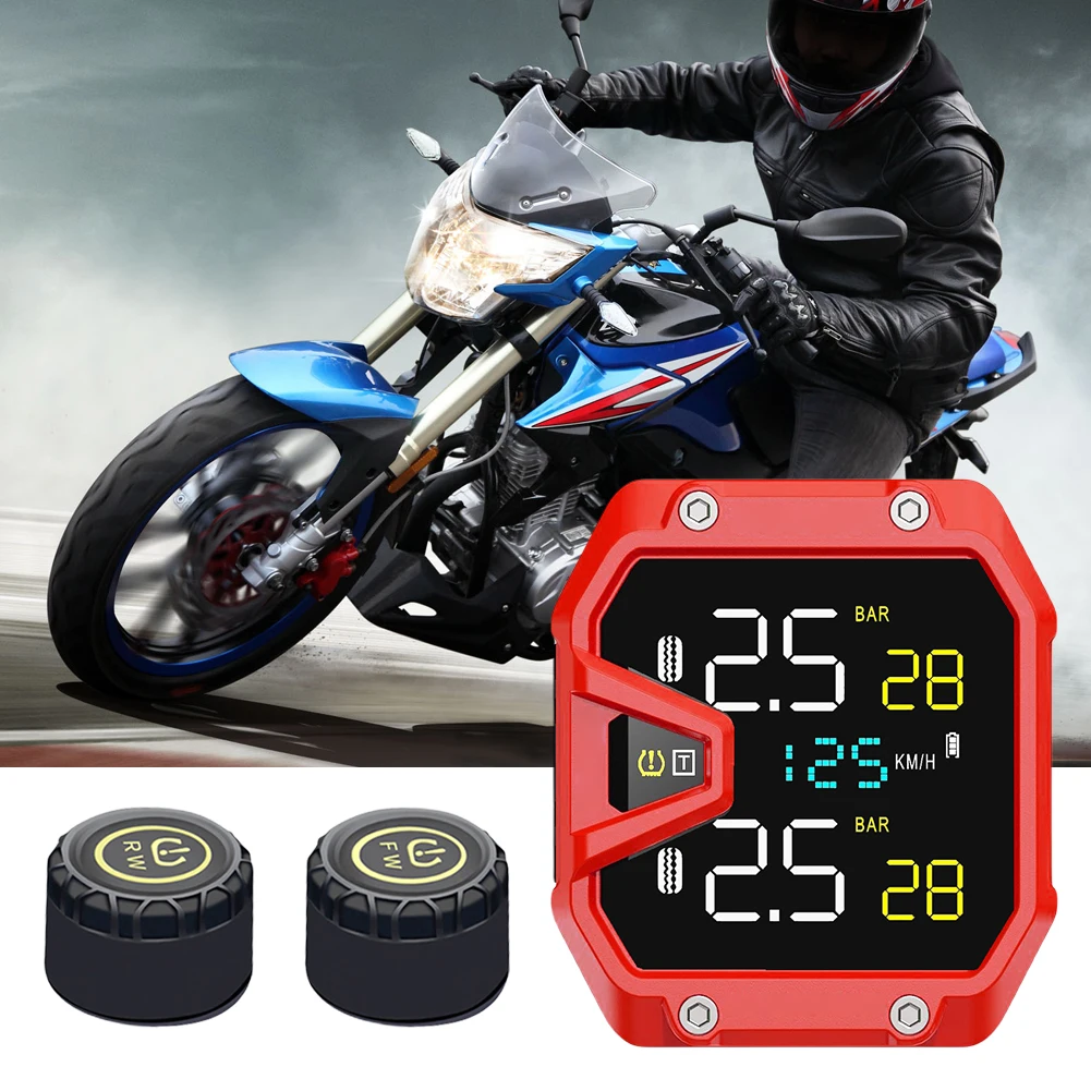 

Motorcycle Air Pressure Sensor Heat Resist Wireless Tire Pressure Detector Real-Time Tire Pressure Monitor for Emergencies Tool