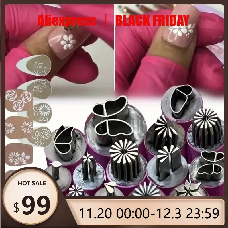 4/6/10 قطعة مسمار الفن الزهور والفراشة ختم مجموعة أقلام لمسمار أنماط متنوعة DIY بها بنفسك الفن ختم أداة للنساء اكسسوارات التجميل #1