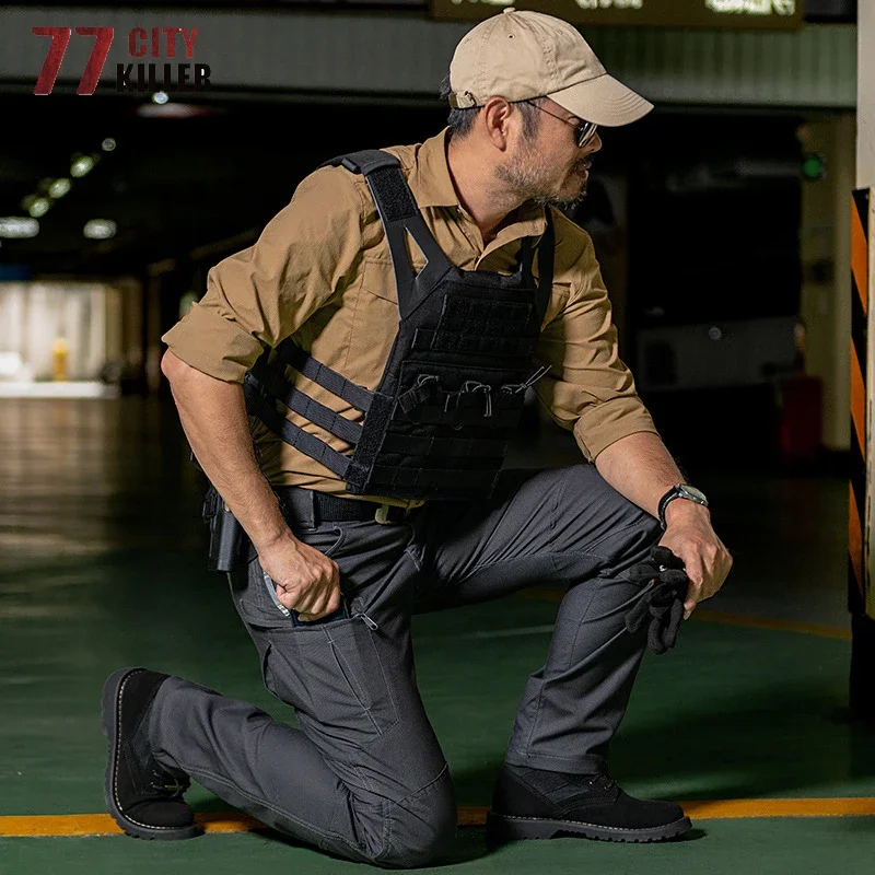 Pantalones tácticos para hombre, impermeables, resistentes al desgaste, pantalones militares de combate SWAT, pantalones para correr de escalada con múltiples bolsillos, pantalones Cargo para hombre