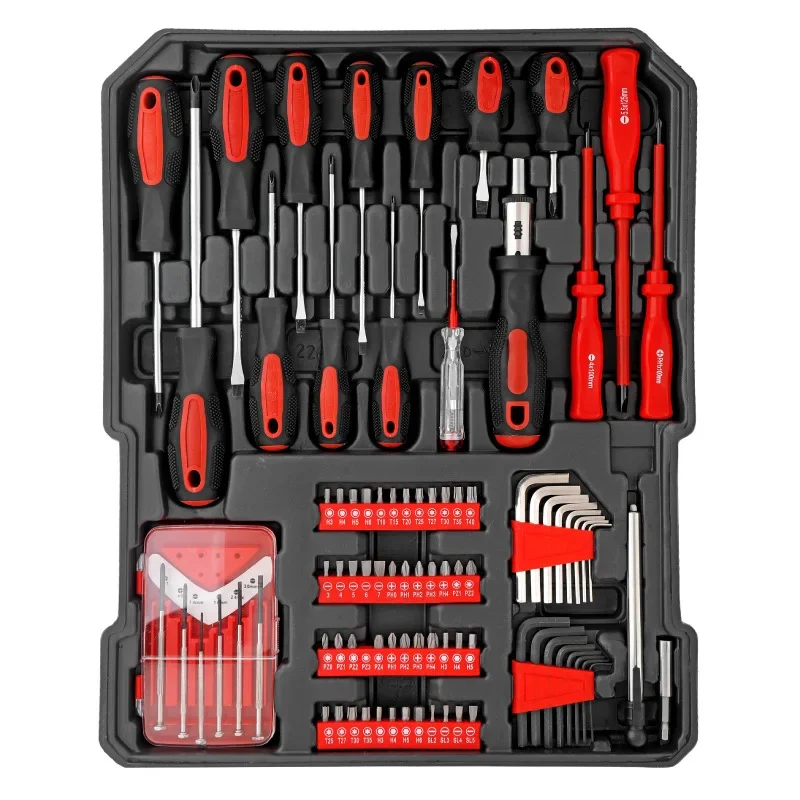 799pc cordless wrench Tool pull rod box set Aluminum box Pull rod box wrench pliers socket set for Household screwdriver set