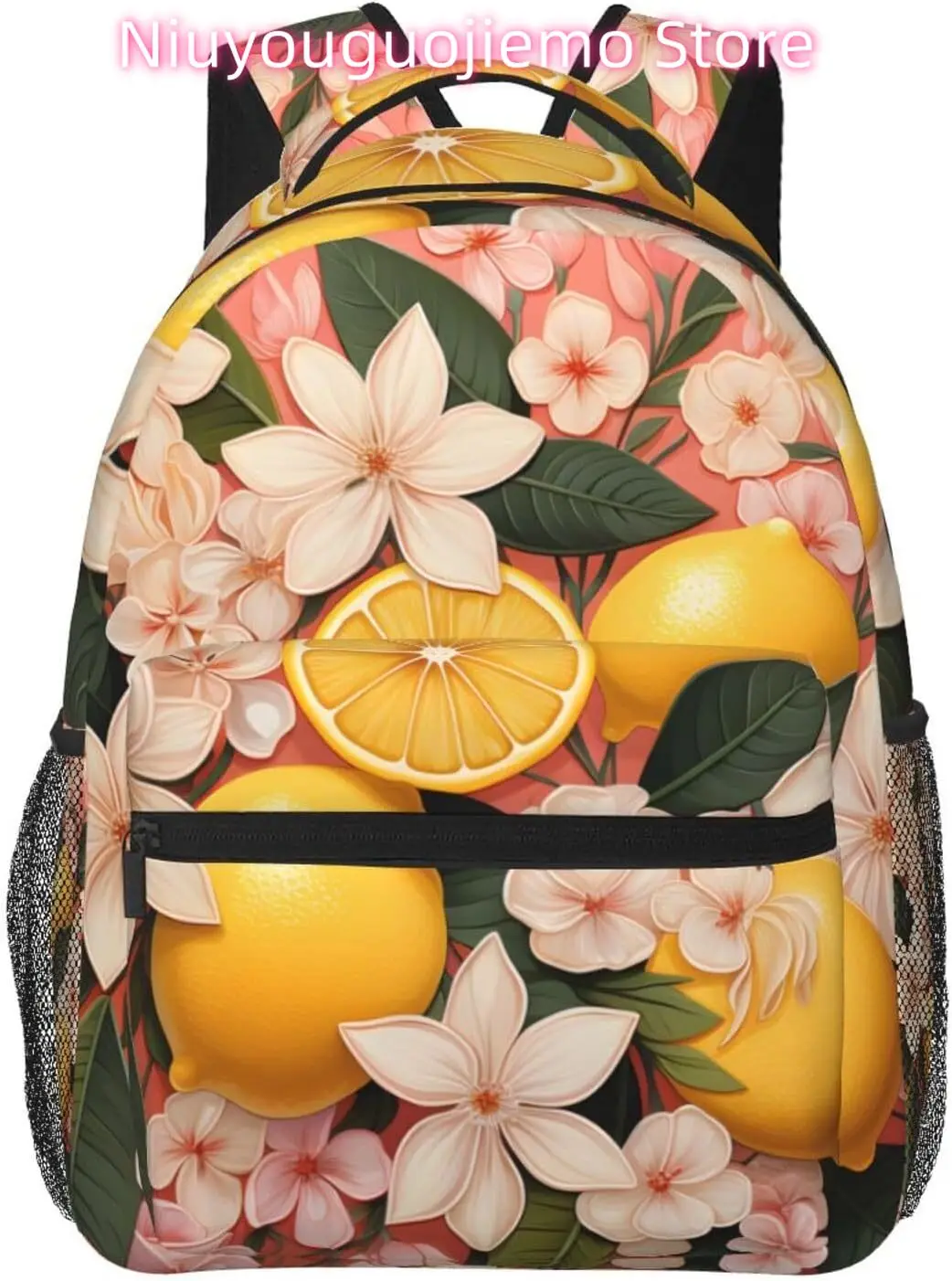 

laptop bag back to school Cute Lemon Leaves Lightweight Laptop Backpack Lightweight Multipurpose Travel Casual Daypack Unisex Co