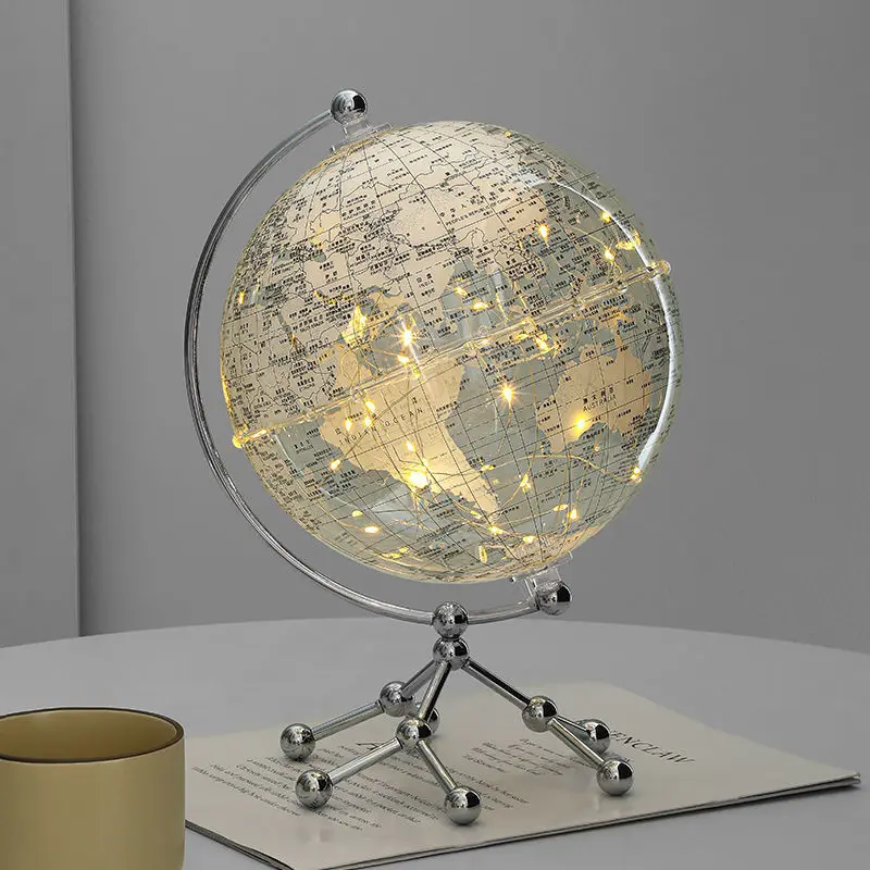 

Transparent Luminous Globe Ornaments Light Luxury Home Living Room TV Cabinet Wine Cabinet Office Desktop Decorations