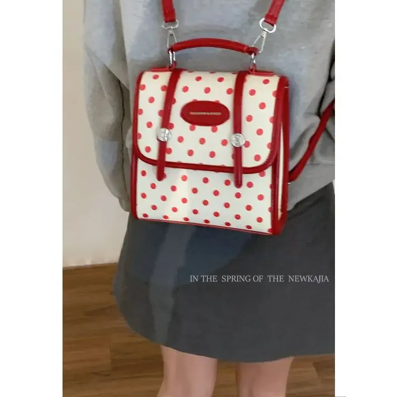 2024 Autunno di Nuovo Modo di Contrasto di Colore Dot Zaino Da Viaggio Coreano Preppy Carino Zaino Da Scuola per la Ragazza Y2k Mochilas Para Mujer