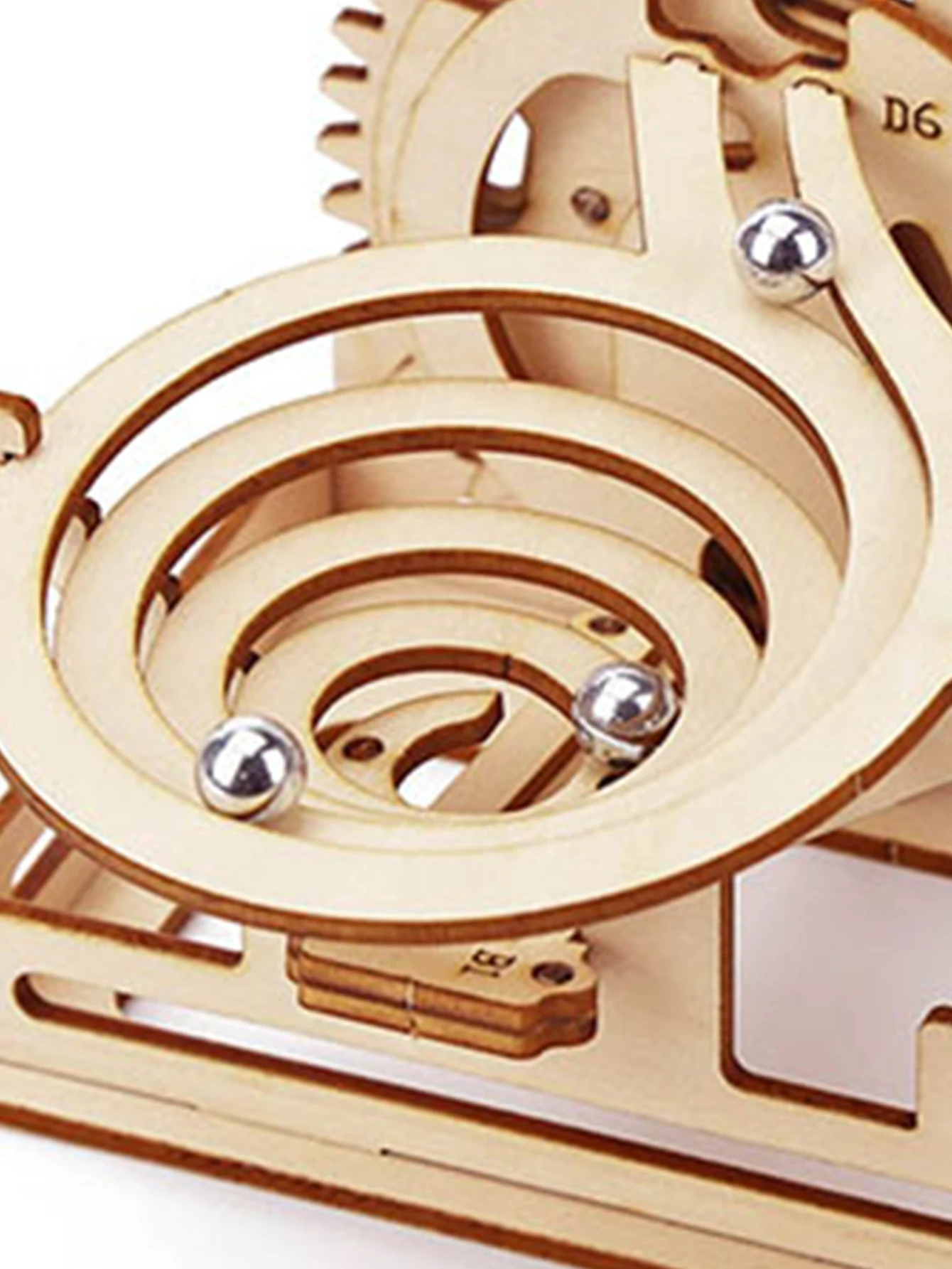 دوامة الرخام تشغيل 3D الألغاز الخشبية DIY مجموعات بناء نموذج مع الألغاز الميكانيكية #6