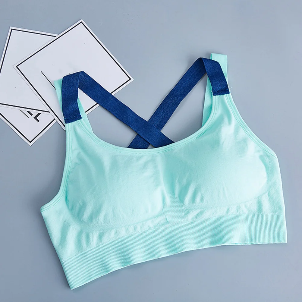 

1Pcs Sleeveless Sports Bra Without Underwire Lightweight Comfortable Yoga Fitness Bra Camisole Tank Green for Ballet