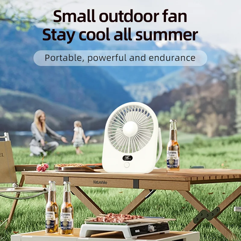 Portable Small Desk Fan Ultra Quiet Table Fan USB Rechargeable Cooling Fan With 5 Speed LED Night Light Powerful Wind Office Fan