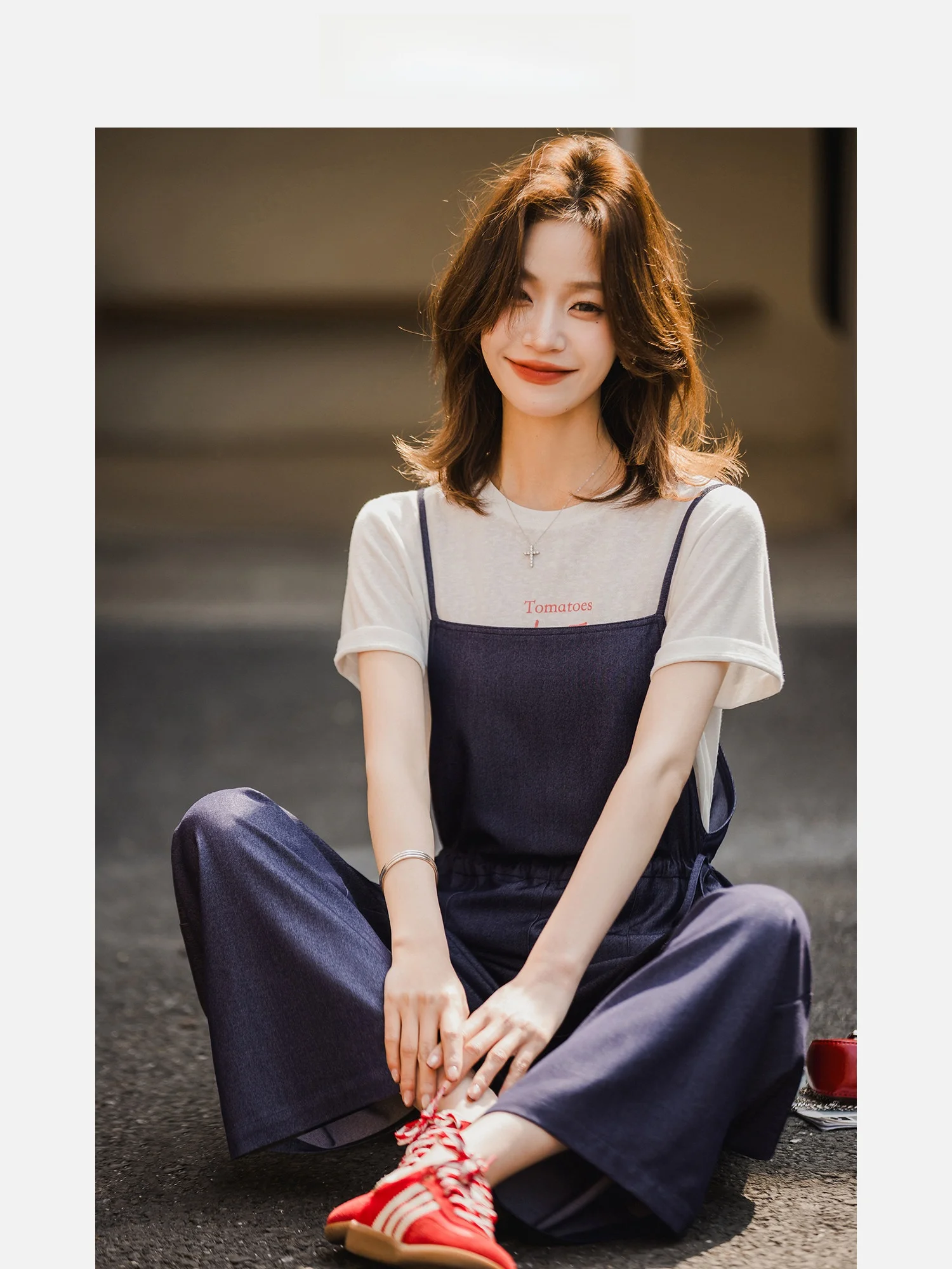 

Женские джинсовые комбинезоны свободного кроя с завязками на талии, глубокий синий цвет, весна-лето, новый стиль, дышащий полиэстер, джинсы для женщин