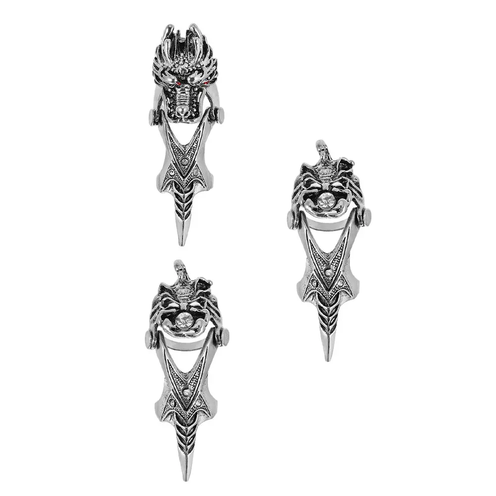 

3 pcs Alloy Faucet Rings Stylish Durable Corrosion Resistant Men Hand Jewelry Full Finger Joint Club Party Accessories