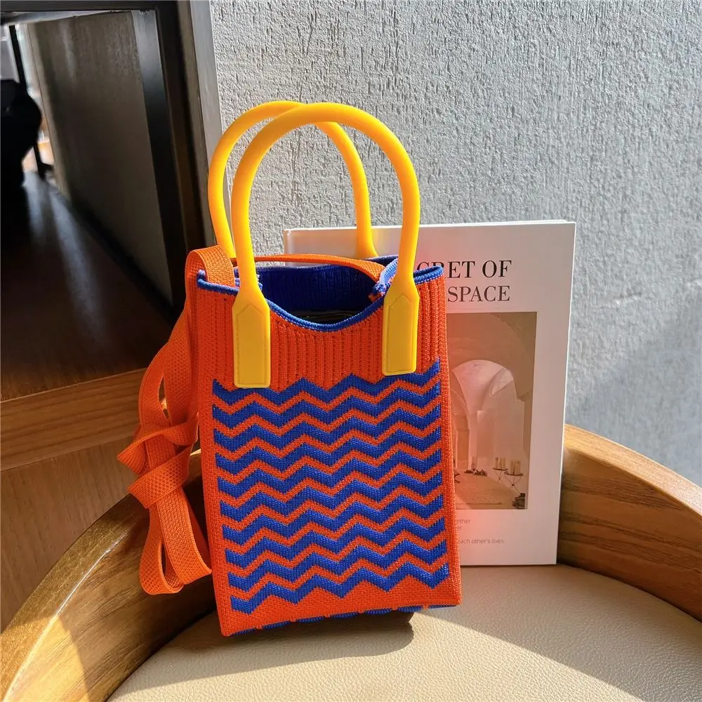 

Casual Color Shopping Bags Knot Wrist Bag Handmade Women's Knitted Handbag Chain Shoulder Crossbody Bag Tote Bag Handbag