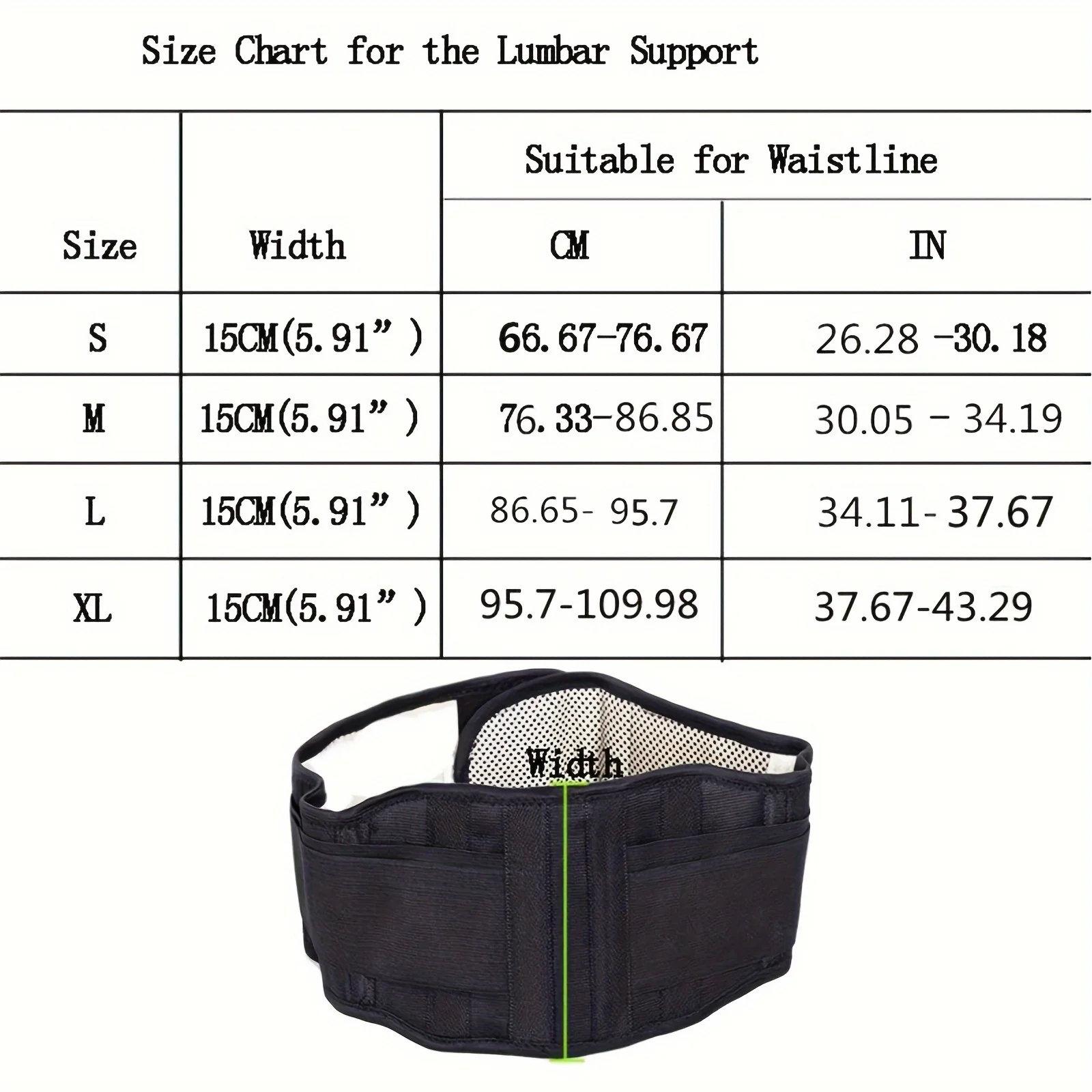 Magnetic Self Heating Waist Support Belt Double Sided Heating Warm Belly Physiotherapy for Men Women Lumbar Disc Strain