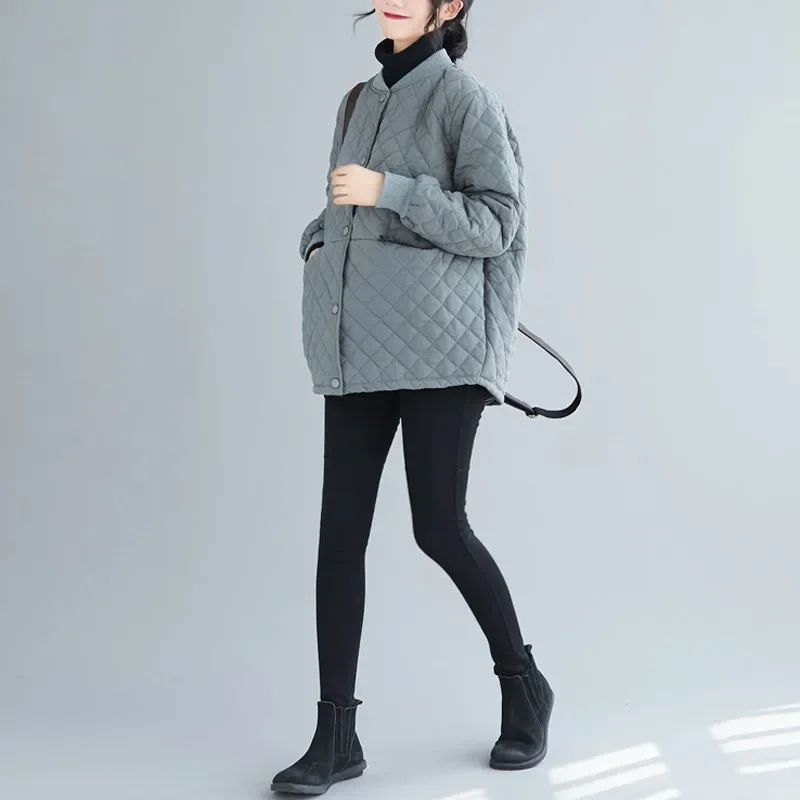 Women Thickened Baseball Collar Jackets Short Design Garment Coats 2023 New Cotton Padded Overcoat Female Autumn Winter Tops New