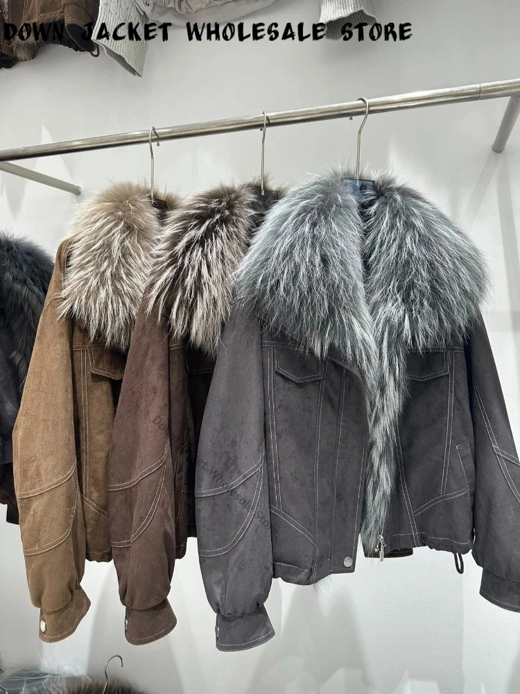 Women Real Fur Coat Short Relaxed Fit Fur Jacket Cold Resistant Thick City Fashion Urban Outing Winter for Daily Casual Wear