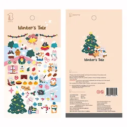 Pegatinas de papel de animales de esquí de Navidad Bonito Original de importación coreana, álbum de recortes, diario Diy, papelería, regalo estético